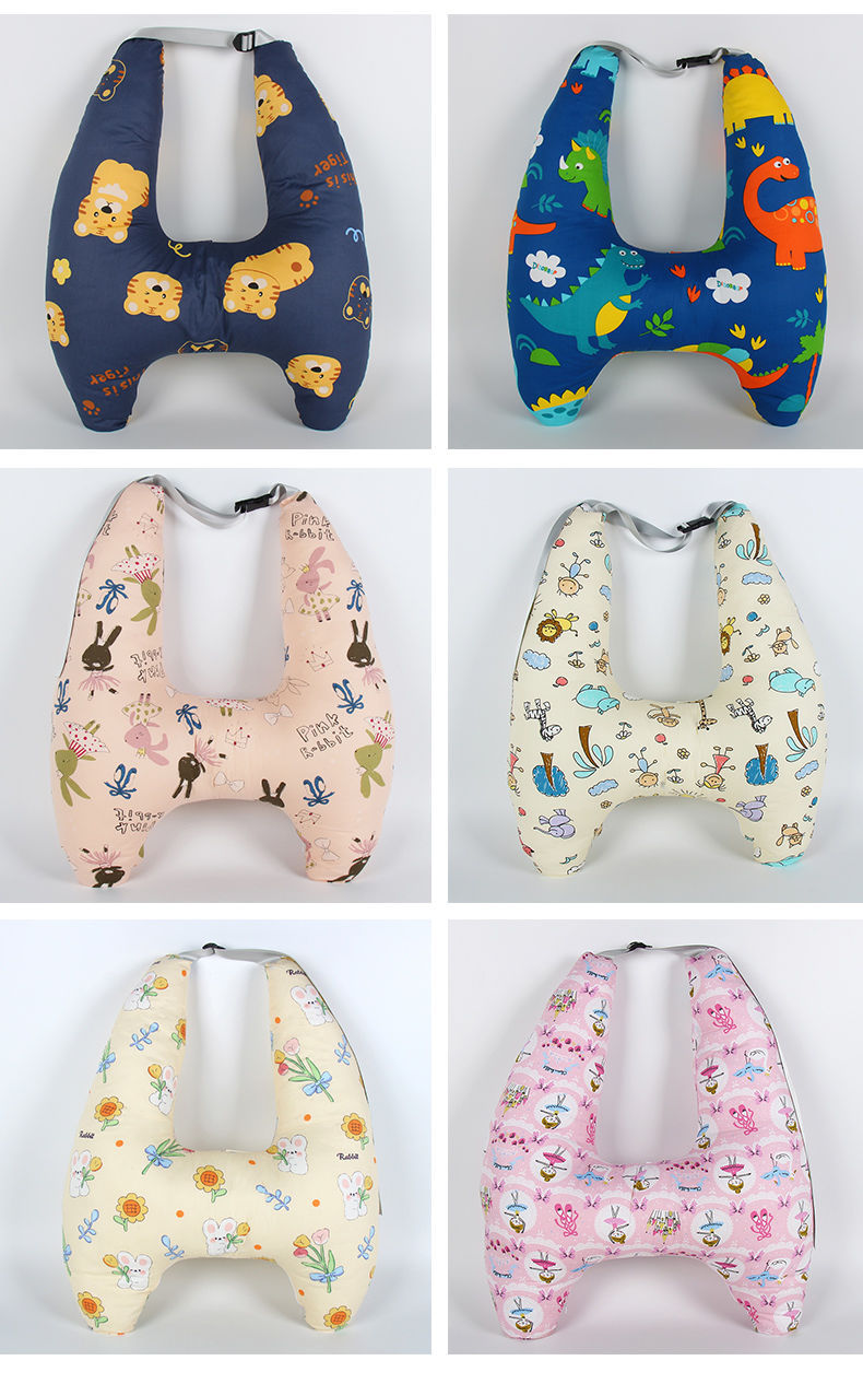 Children's car headrest, in-car pillow for sleeping in the back seat, anti-neck strain, cute cartoon car headrest, neck support pillow, cross-border