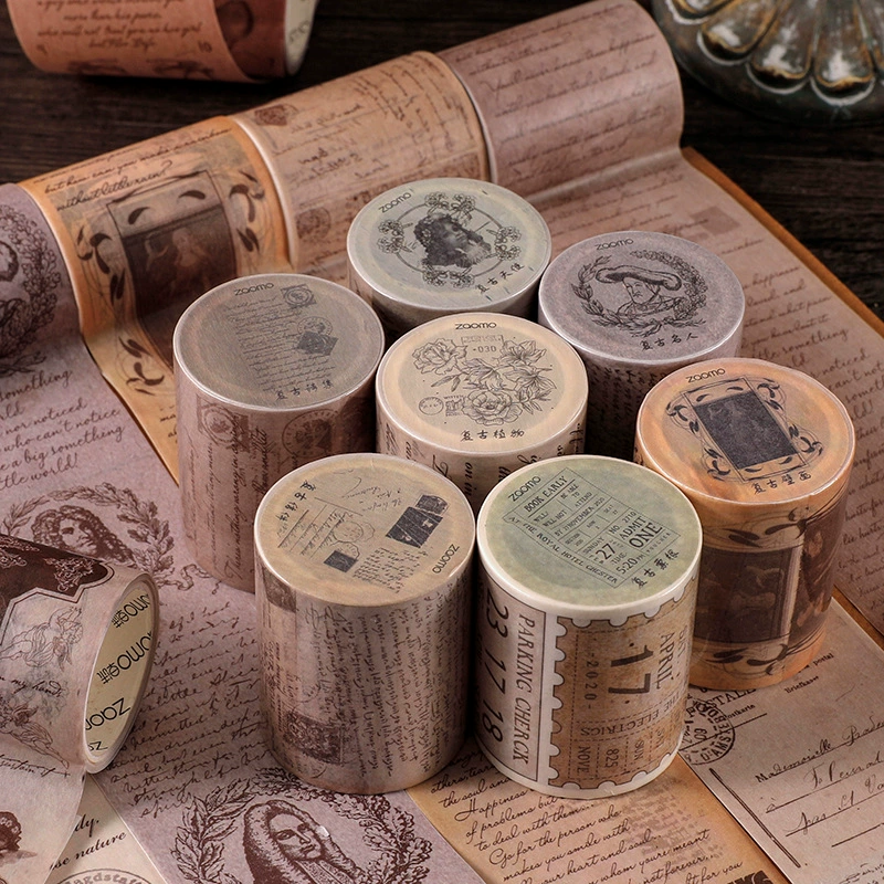 Retro paper tape ancient style, sticker, scheduler, European style, English