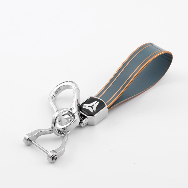 新しいtpuメッキの金の縁のキーホルダーの自動車のキーホルダーのペンダントの高品質の金属の馬蹄の掛け縄の卸売り