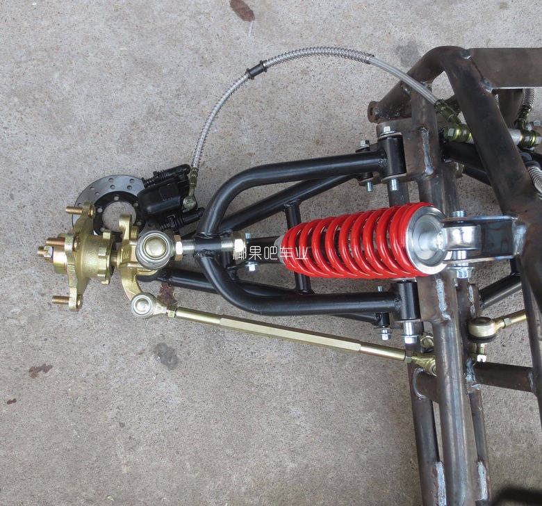 Two-wheel motorcycle converted to three-wheel vehicle accessories, self-made four-wheel electric go-kart front suspension, beach bike front axle kit