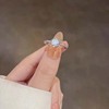Brand small design fashionable zirconium, ring with stone, french style, simple and elegant design, micro incrustation, internet celebrity