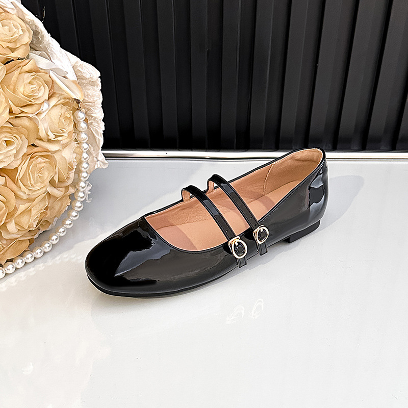 Classic Patent Leather Mary Jane Pumps With Square Toe For Women_voghion.com