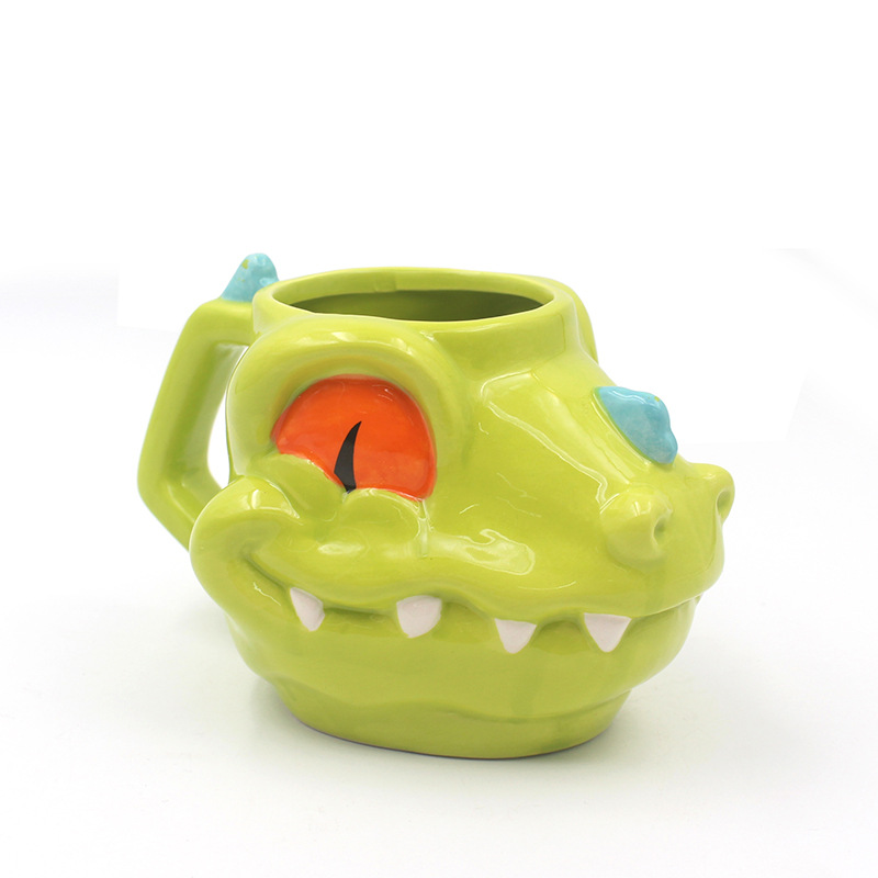 Taza de cerámica 3D de dibujos animados transfronterizos, taza con forma de dinosaurio, taza creativa para desayuno de animales, taza con forma especial, taza de agua para oficina