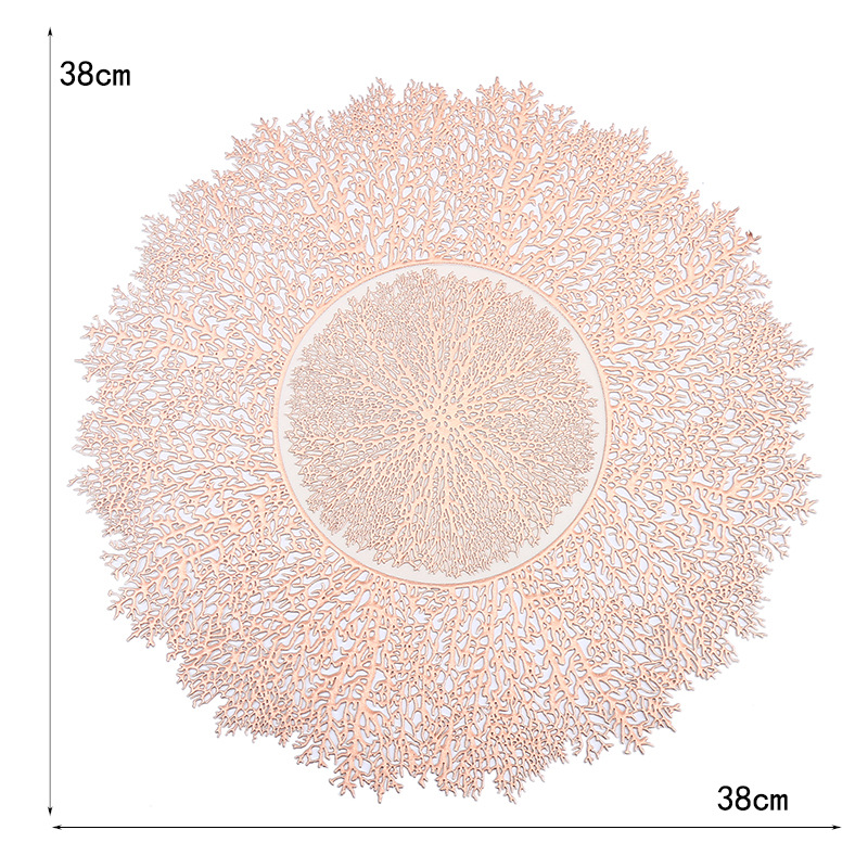 Amazon romántico estilo francés almohadilla de PVC redonda creativa fuegos artificiales alta sensación de lujo ligera almohadilla de aislamiento térmico impermeable