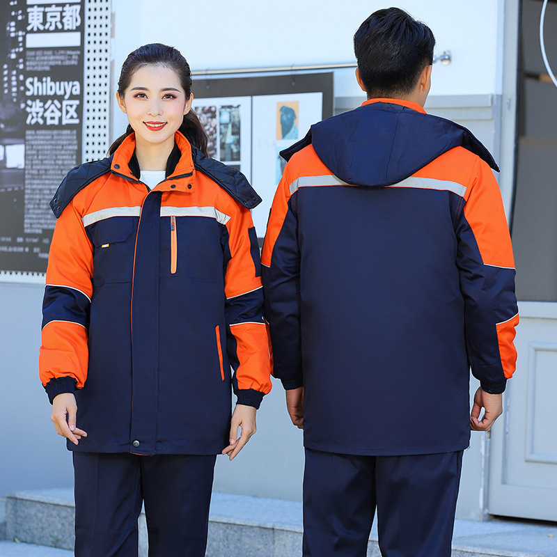 冬の綿服労働保護作業服は防寒服の綿入れのコートを取り外して耐摩耗性のある男性が綿入れを厚くしてカスタマイズすることができる|undefined