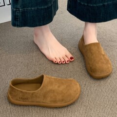 勃肯鞋女2025新款秋冬季软皮全包博肯女鞋一脚蹬绝美孕妇软底鞋子