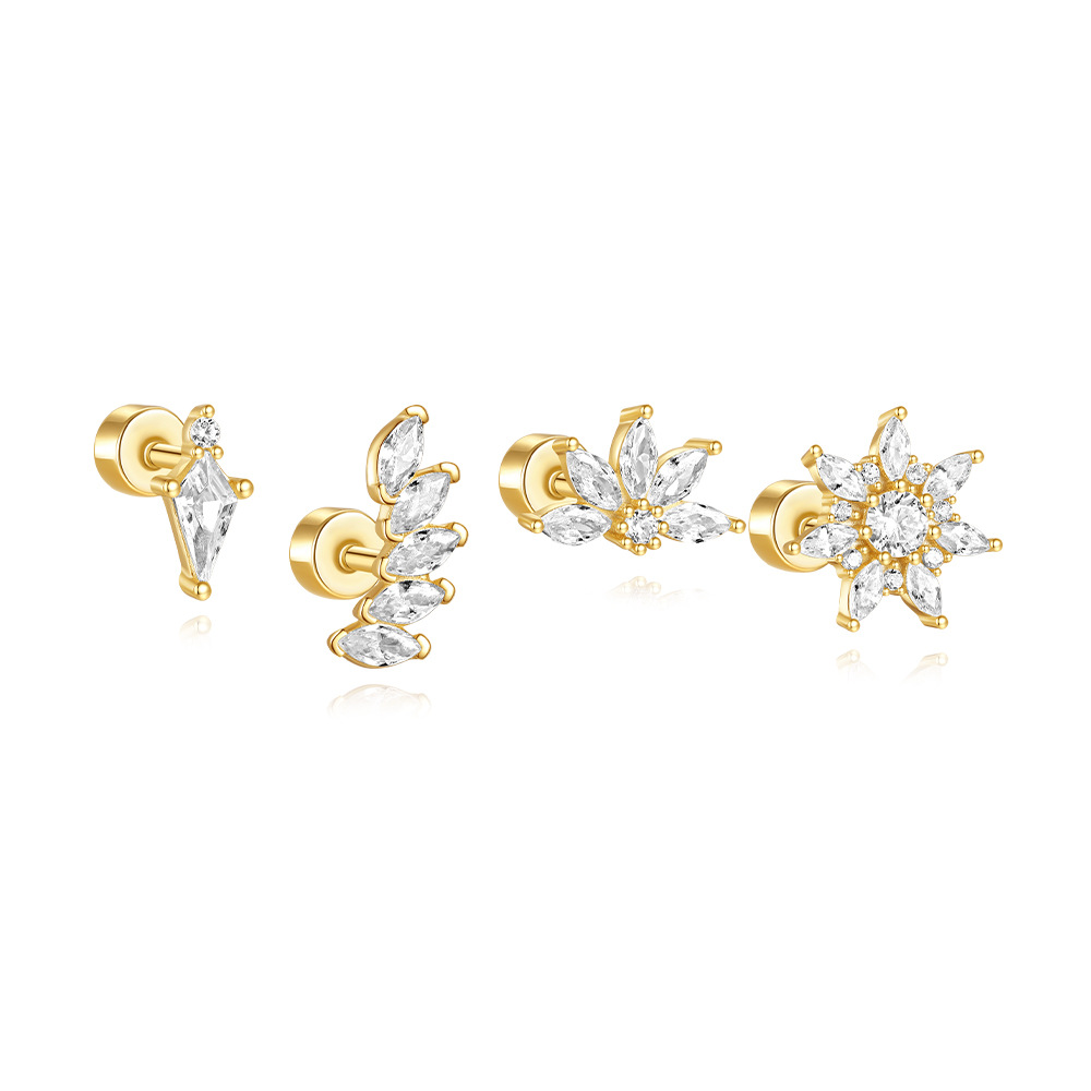 3g Weight Zircon Inlay Material Ear Studs Classification Ear Cartilage Rings & Studs Piercing Type 1 Piece Quantity Daily, Festival Occasion 925 Sterling Silver Material Geometric Pattern Unisex Gender Inlay Design Shiny Style 1 Piece Ear Cartilage Rings & Studs Shiny Geometric 925 Sterling Silver Inlay Zircon Ear Cartilage Rings & Studs 19