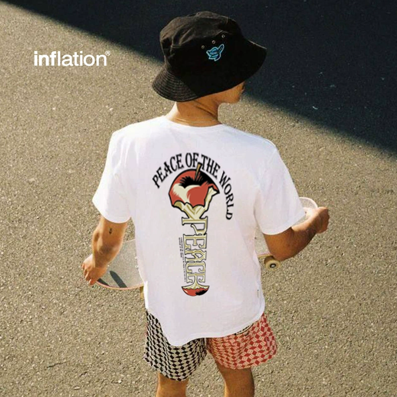 Jiezhan Мужская одежда | Футболка Fun Fun Fun с принтом мира 2025 весна и лето новая свободная блузка с круглым вырезом с короткими рукавами