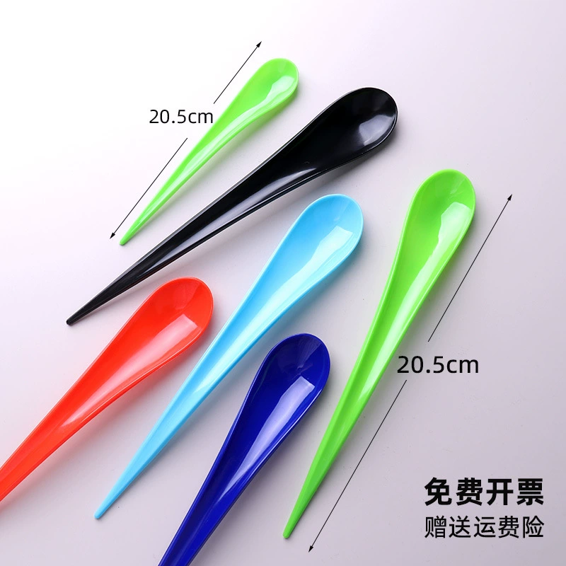 Мороженое Одноразовая ложка Длинная ручка Ложка капли воды