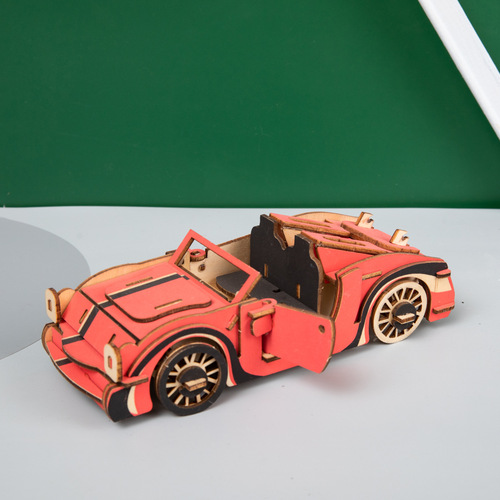 Cross-border stall hot-selling 3D three-dimensional puzzle hand-made wooden assembly model windmill educational diy toys