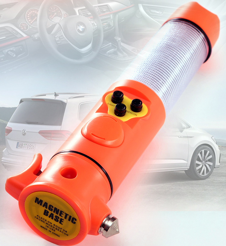 Car safety hammer car multifunctional first aid strong flash flashlight car emergency escape fire hammer window breaker