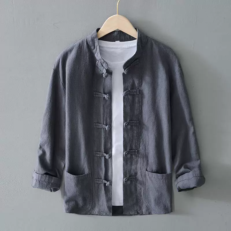 Рукав long-sleeve, рубашка для отдыха, китайский стиль