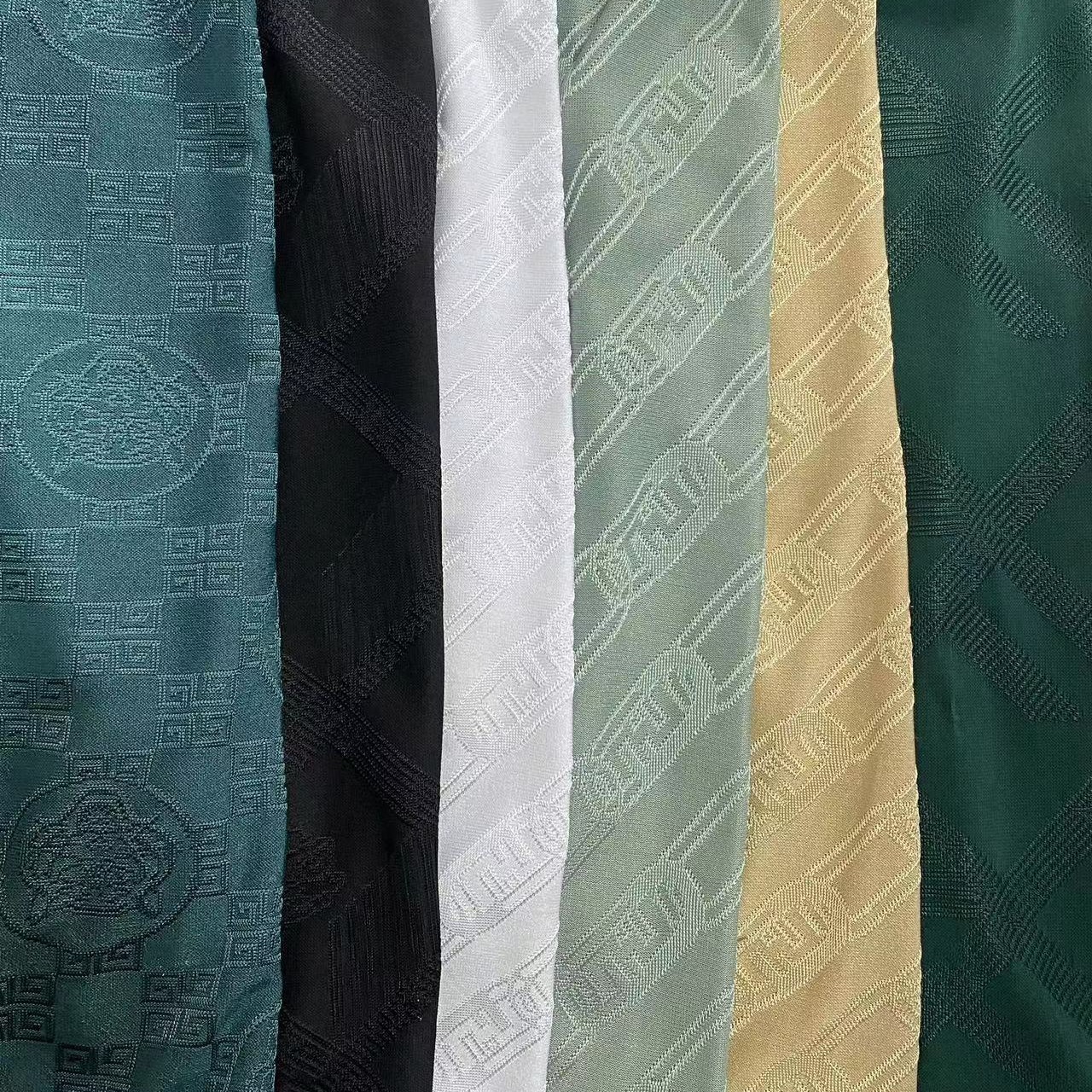 冰丝针织提花面料 夏季高端薄款布料休闲时尚T恤上衣短信