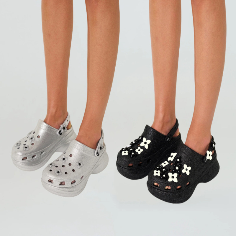 SMFK Small Whale Hole Shoes White Deer Hyuna Platform Sandals