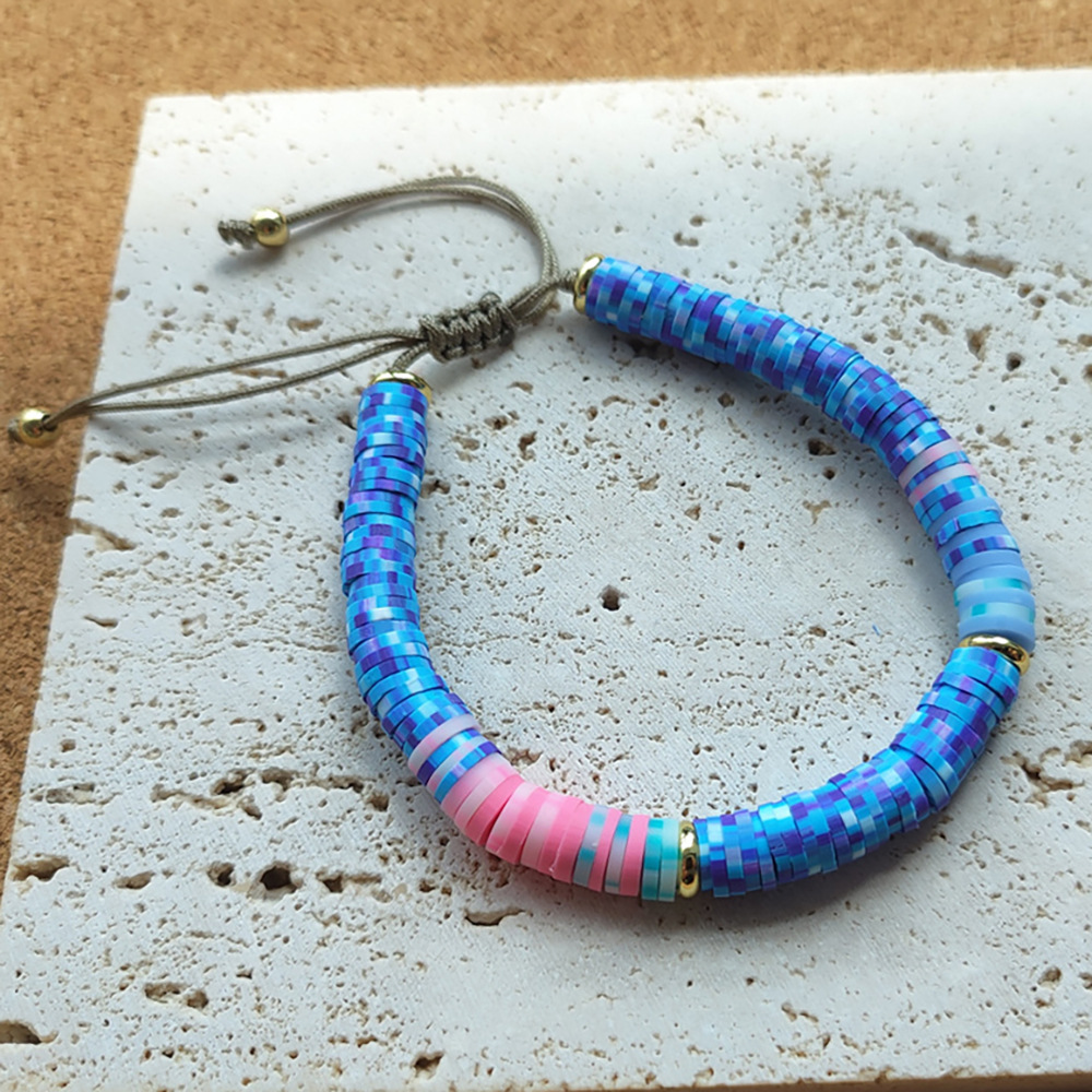 Retro Geometric turquoise soft clay Metal Beaded Womenu0027S Bracelets