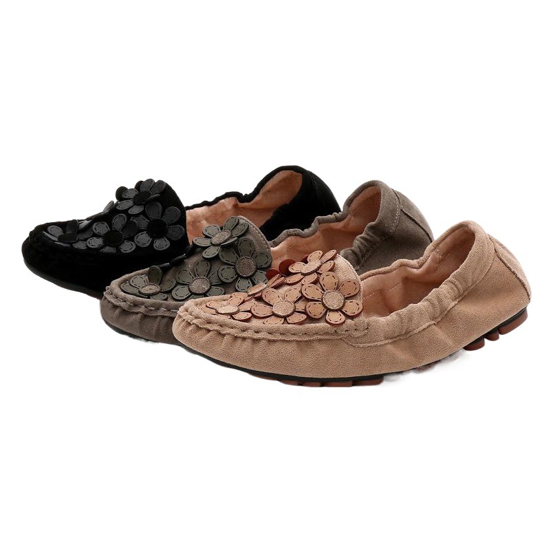 Mocasines para mujer primavera y verano nuevo desgaste exterior plano perezoso deslizamiento-en rollo de huevo mujeres embarazadas más tamaño versátil mocasines Coreanos