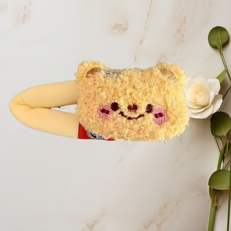 Mantequilla de dibujos animados oso peluche broche de cabello otoño invierno lindo chica frente fría cabello rotura frangeo BB clip lateral broche de cabello image 7
