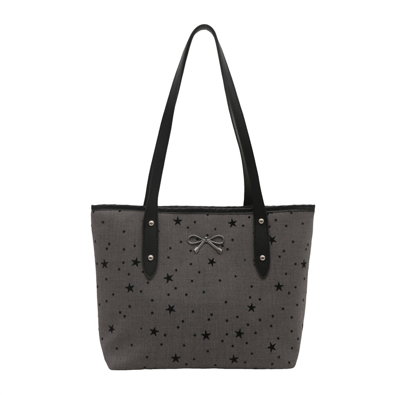 Bolsa de tela de gran capacidad de aire extranjero, punto de onda de corazón de桃ar, otoño de 2024 nueva moda de moda, bolsa de hombro universal