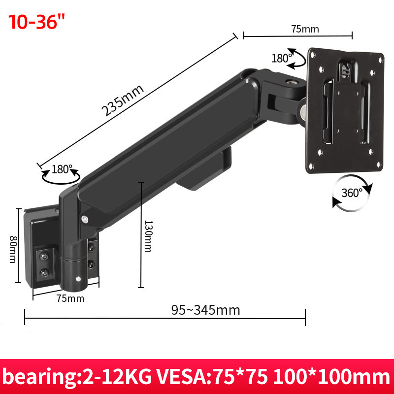 Pantalla 2 pantallas 3 pantallas Plataforma de mando Pantalla de riel guía Perfil de aluminio Presión de aire Pantalla horizontal y vertical Soporte de brazo de suspensión sin perforación