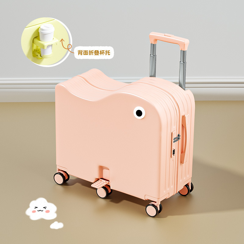 子供用スーツケース 2025 新しいスタイルの男の子と女の子が乗れる小さな学生ウォーキングトロリー旅行パスワードレザースーツケース|undefined