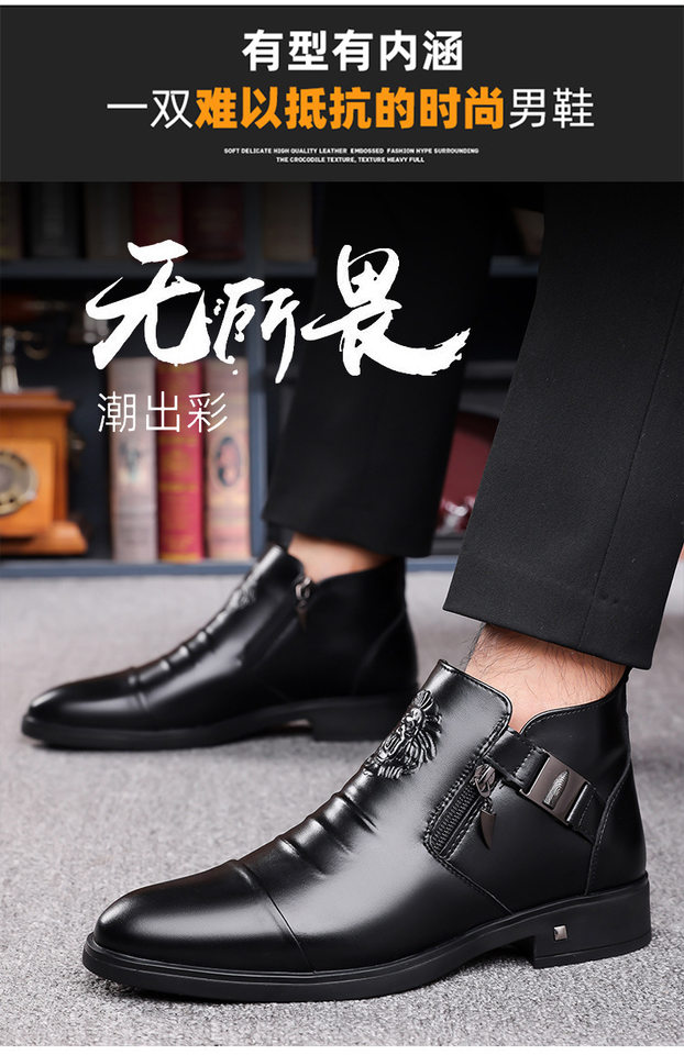 Giày bốt Martin nam cổ cao mũi tròn, da bò hai lớp, đế cao su chống trượt, lót bông giữ ấm — Màu đen lót da, Màu nâu lót bông, Màu nâu lót da, Màu đen lót bông chi tiết 10