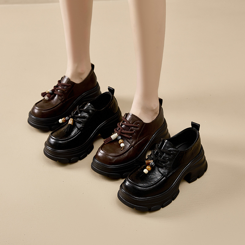 2025秋冬英伦复古厚底增高超轻懒人乐福鞋女学院休闲百搭舒适袋鼠