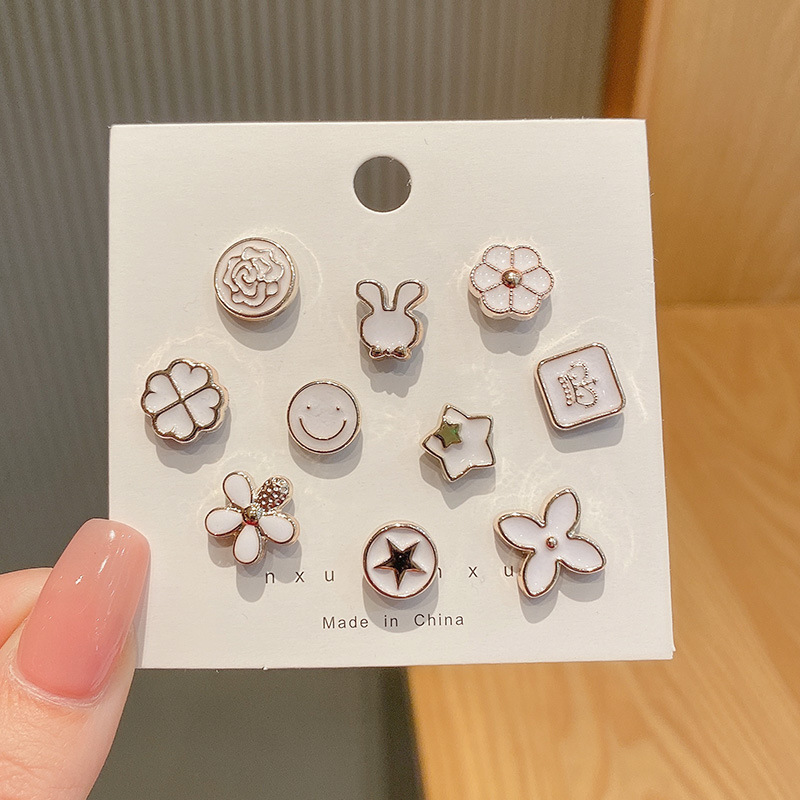 Botón de pecho anti-divertido, botón de clavos sin costura, pin de ropa fija, broche de botón de cuello de mujer, perlas