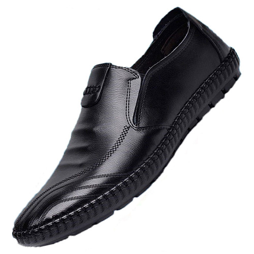 Men's Business Casual Leather Shoes Four-Season Soft Sole Fashion Bead Shoes Driving Driver Shoes One-Piece Slip-on Men's Shoes
