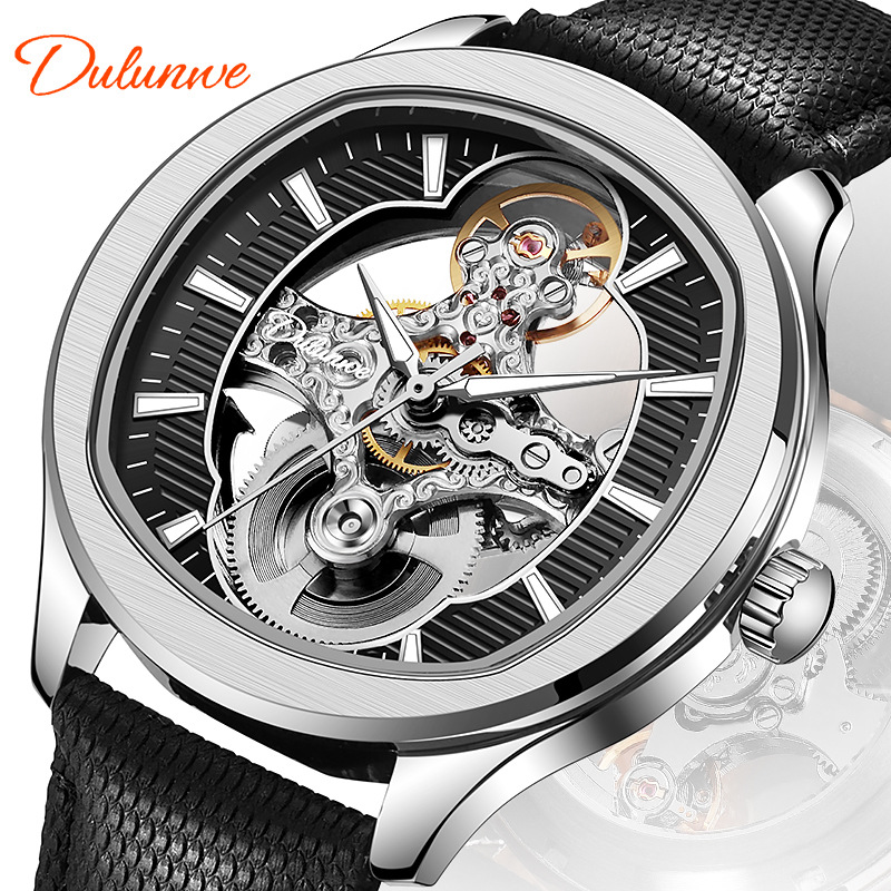 Durunwei Genuine Fully Automatic Mechanical Watch Hollow New Double-Sided Hollow Mechanical Watch Men's Watch Cross-Border Hot Model