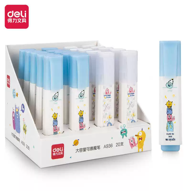 Стираемая волшебная ручка Deli A936 для студентов с высококачественным и большой емкостью, стираемая волокнистая стираемая головка, простая в использовании для исправления ошибок, волшебная ручка