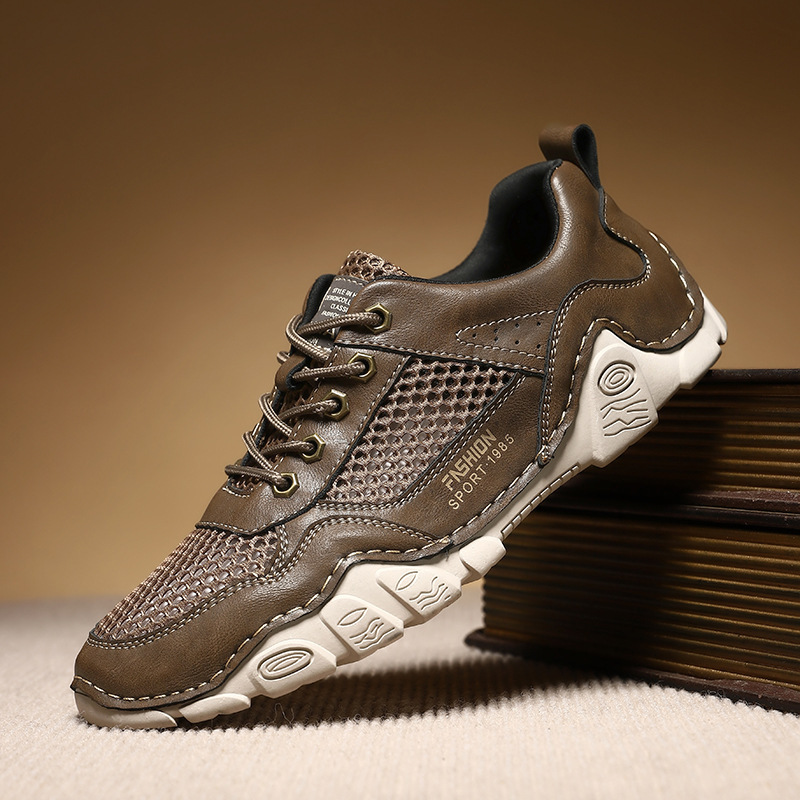 Cross-Border Large Size Men's Mesh Breathable Casual Shoes, Hand-Stitched Mesh Shoes, Outdoor Leisure Hiking and River Tracing Shoes Cross-Border Large Size Men's Mesh Breathable Casual Shoes, Hand-Stitched Mesh Shoes, Outdoor Leisure Hiking and River Tracing Shoes