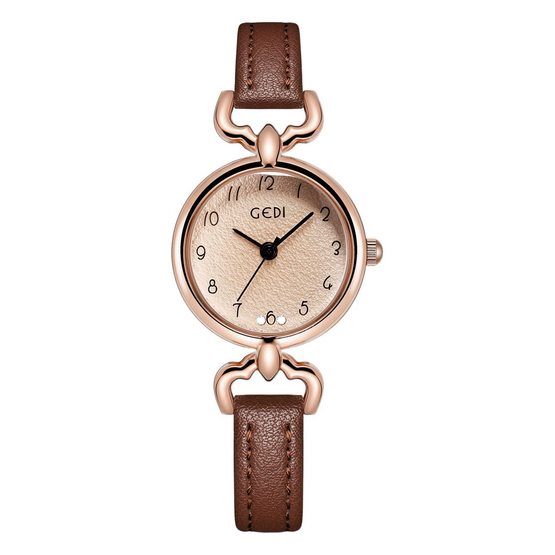 Godi корейская версия нишевых женских часов простой тонкий и легкий огненный рисунок маленький диск ремень часы кварц водонепроницаемый женские часы оптом
