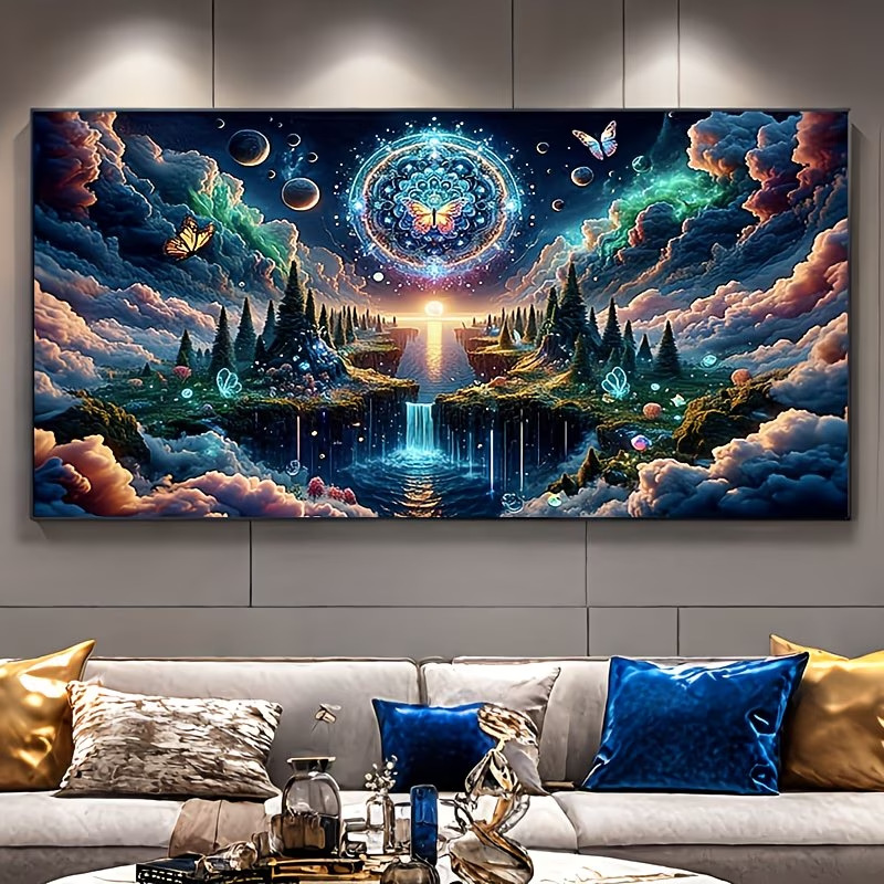 Transfronterizo Amazon pintura de diamantes fábrica de explosión venta directa pintura de diamantes DIY paisaje decoración pintura colgar paquete de herramientas '