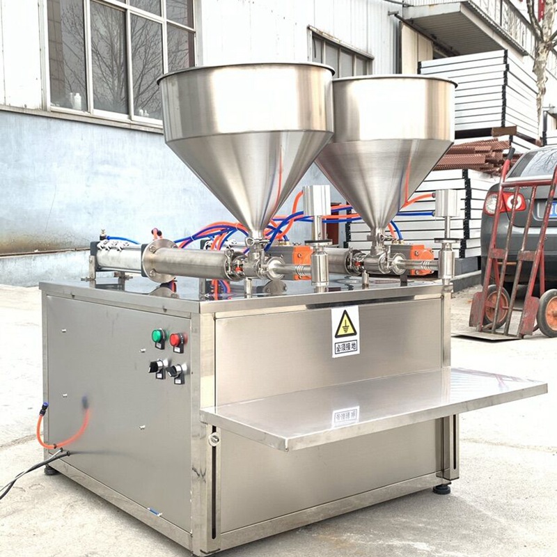 半自动液体罐装机立式转阀料斗灌装机化妆品膏霜乳液体定量灌装机