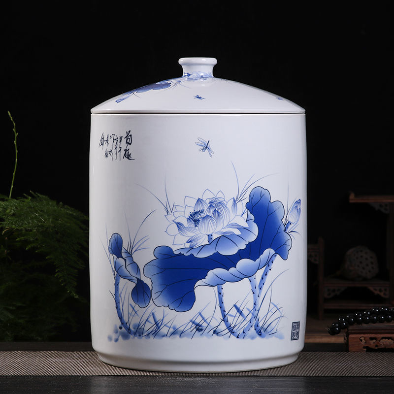 陶磁器の米のかめの家庭用の蓋付きの斤の米の桶の密封の缶の米の箱の斤の小麦粉の桶の防虫|undefined