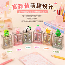 卡通卷笔刀定制可爱创意双孔削笔刀学生文具转笔刀手摇削笔器批发