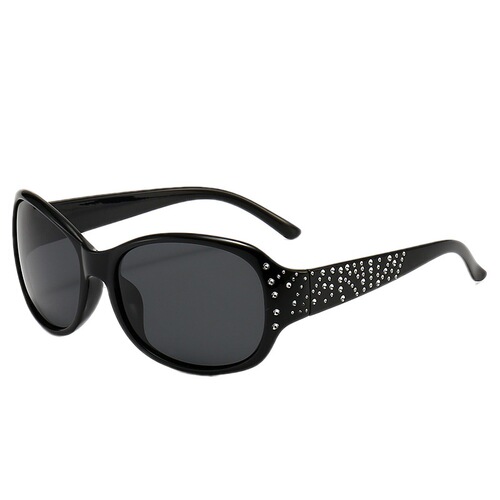 European and American new fashionable sunglasses with rhinestone polarized glasses for women, trendy retro large face slimming style, wholesale from manufacturer