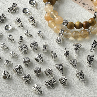 High Color Retention Alloy Old Xizang Silver Ancient Silver Three-way Loose Beads diy Accessories Material Separated Beads Bracelet Necklace Beads
