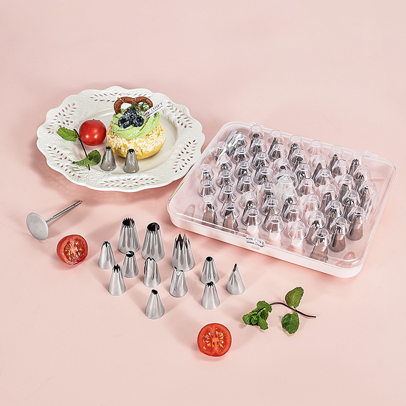 52头裱花奶嘴裱花钉盒装 曲奇辅食挤奶油花DIY烘焙工具工厂现货