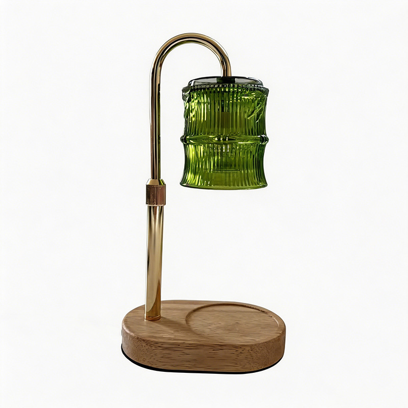 Retro Festival de bambú lámpara de lámpara de vidrio azul lámpara de cera de fusión fragante doble capa vertical accesorios de vidrio verde