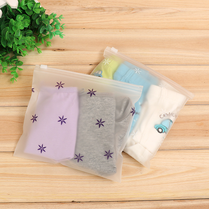 Bolsa de embalaje de ropa interior mate con cremallera mate semitransparente EVA bolsa universal de plástico en stock suministro directo de fábrica al por mayor