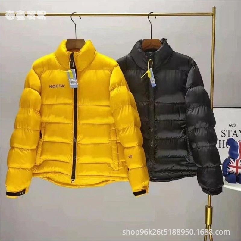Winter Unisex Stand Collar Solid Color Cotton Jacket Hook Casual Versatile Loose Cotton Coat Couple Puffer Jacket Trendy Brand