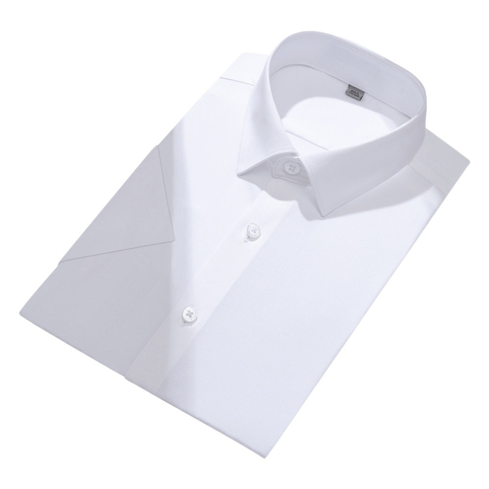 Camisa de manga corta para hombre [Ice-feel Modal] para verano, camisa blanca de negocios elástica sin planchar, ropa de trabajo de verano para hombre