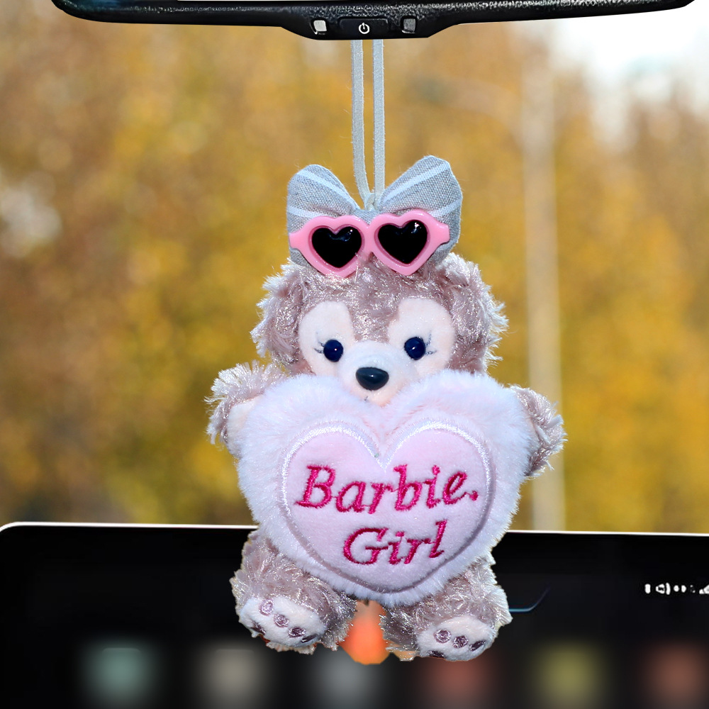 Caricatura de dibujos animados Sherry Duffy muñeca de peluche adornos nuevos accesorios para automóviles decoración espejo retrovisor femenino