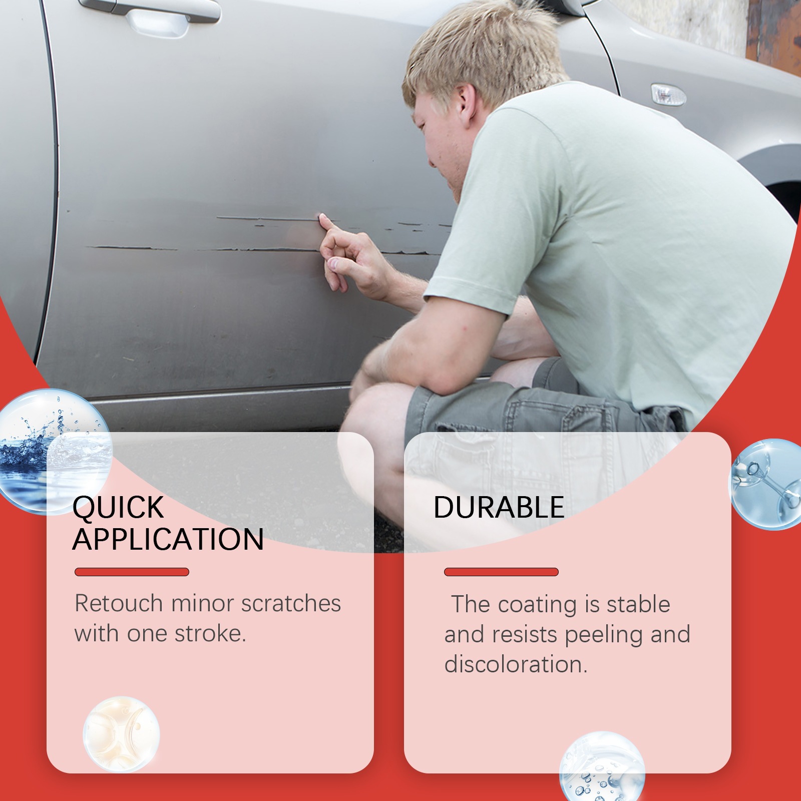 Homonth Car Scratch Care Pen Covers Minor Scratches, Conveniently Cleans Car Scratches and Stains, and Refinishes Them
