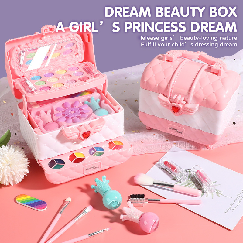 クロスボーダー子供化粧品スーツケースおもちゃセット小さな女の子诞生日プレゼント小さなプリンセス化粧箱マニキュア|undefined