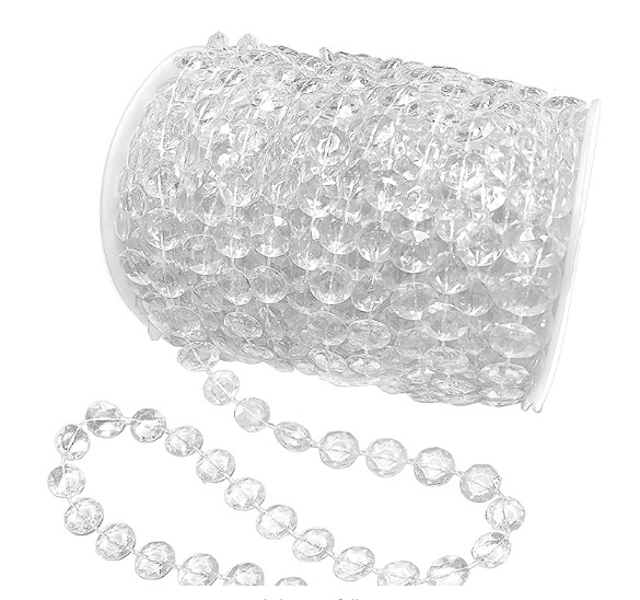 Acrílico de plástico transparente cristal cuentas árbol de navidad decoración para el hogar boda tabla de techo flores artesanías cortina colgante