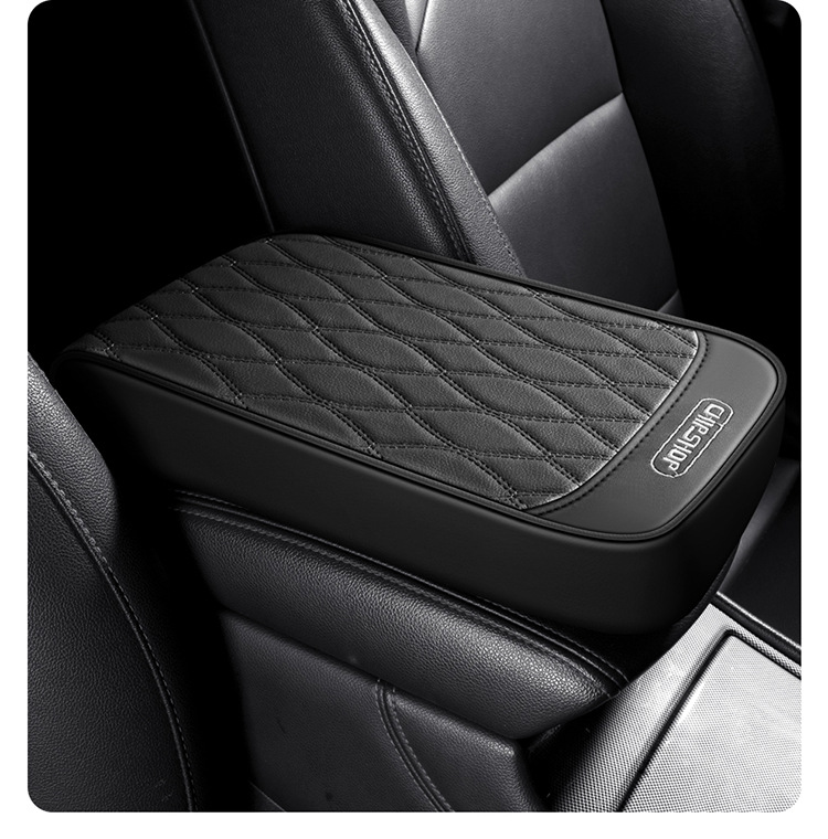 Car Armrest Box Heightening Pad Nappa Leather Center Armrest Cover