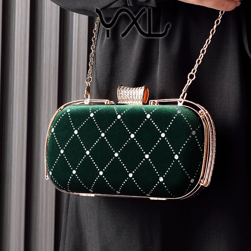 Bolsa de cena de terciopelo de moda transfronteriza bolsa de cena de linger retro cheongsam bolso de mano brillante su reunión anual bolso de oro de mujer