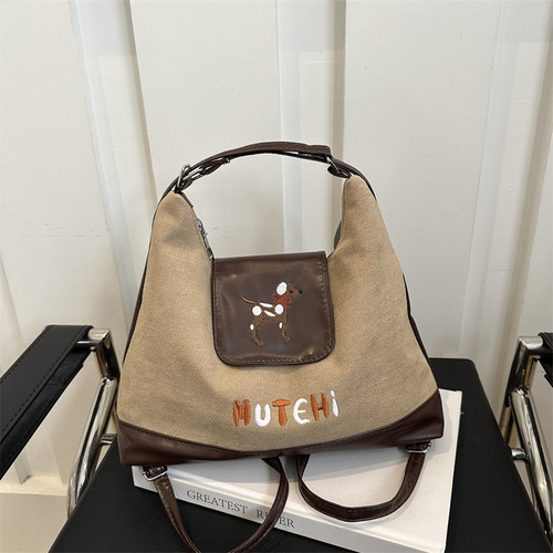 Tote bag for women 2024 new large-capacity commuter backpack casual street trend single shoulder armpit travel backpack
